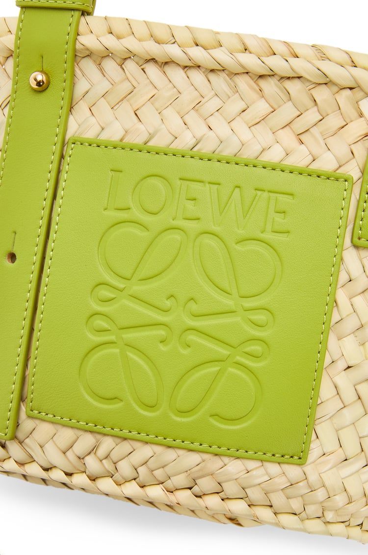 Small Basket bag in palm leaf and calfskin