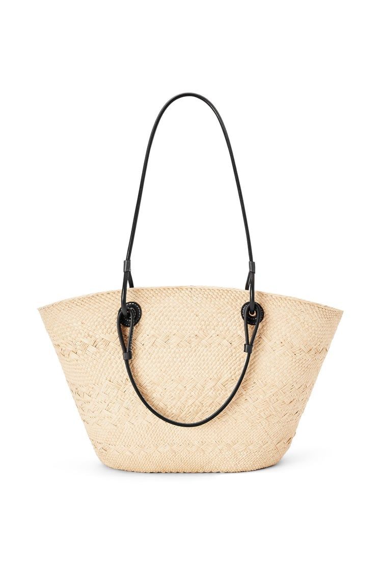 Medium Anagram Basket bag in iraca palm and calfskin
