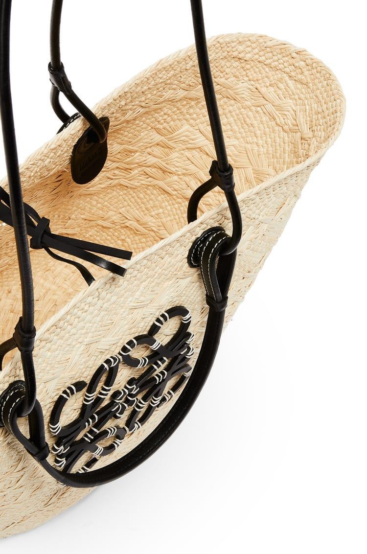 Medium Anagram Basket bag in iraca palm and calfskin