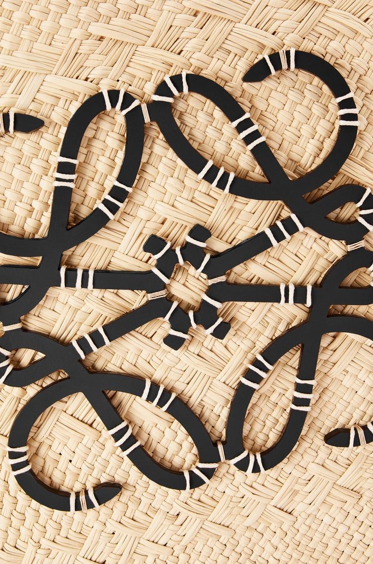Medium Anagram Basket bag in iraca palm and calfskin