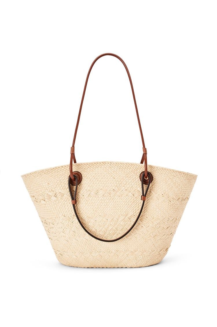 Medium Anagram Basket bag in iraca palm and calfskin