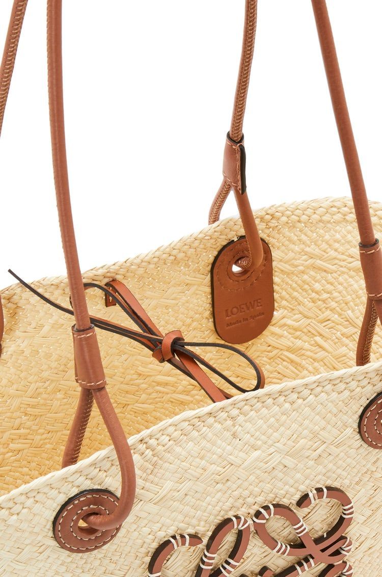 Medium Anagram Basket bag in iraca palm and calfskin