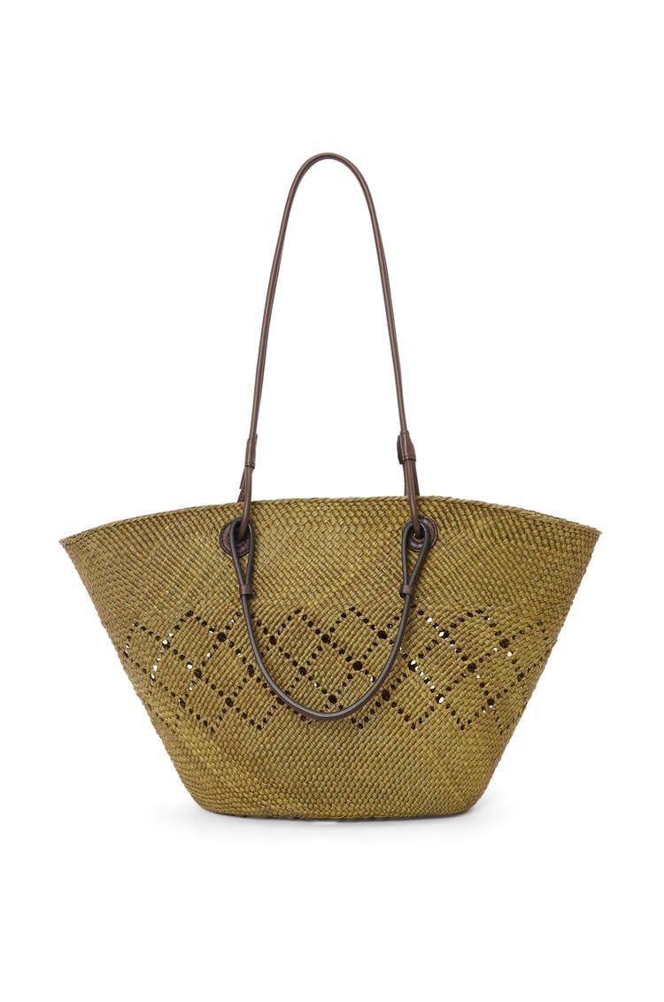 Medium Anagram Basket bag in iraca palm and calfskin