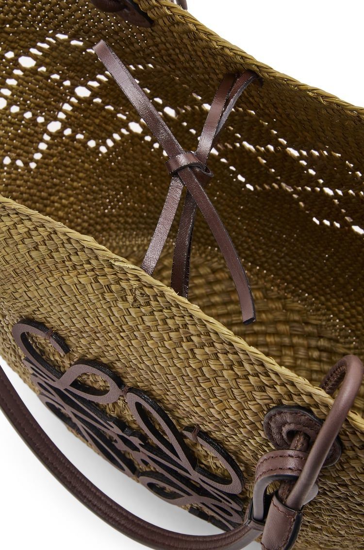 Medium Anagram Basket bag in iraca palm and calfskin