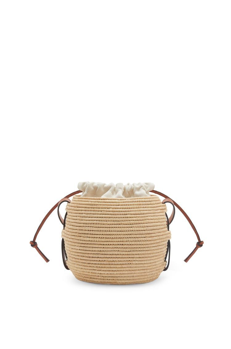 Beehive Basket bag in raffia and calfskin