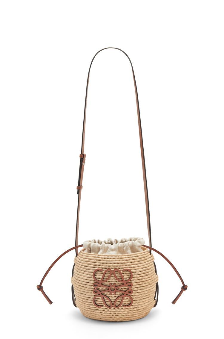 Beehive Basket bag in raffia and calfskin