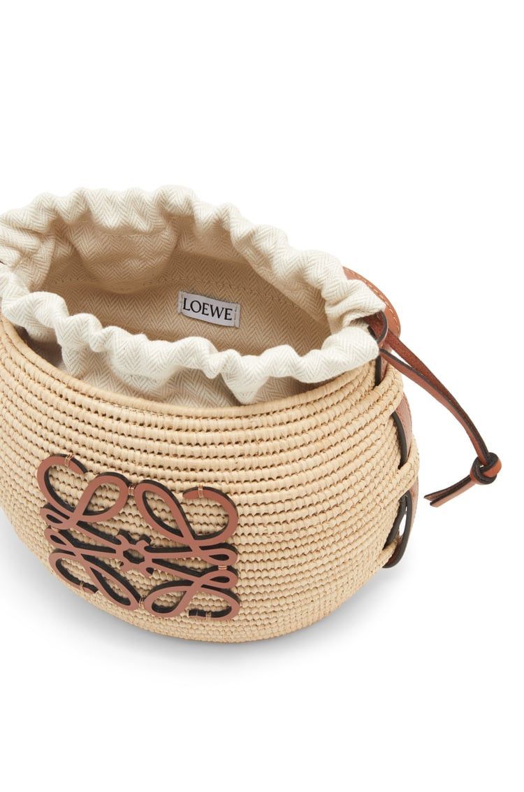 Beehive Basket bag in raffia and calfskin