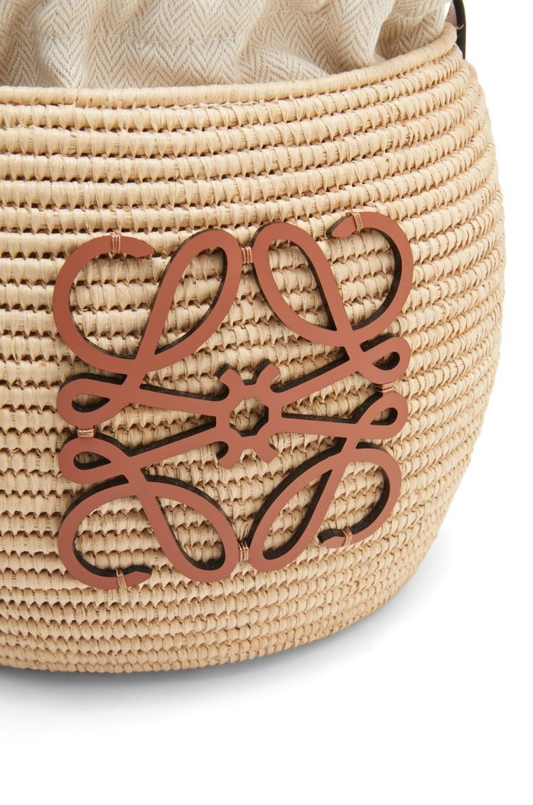 Beehive Basket bag in raffia and calfskin