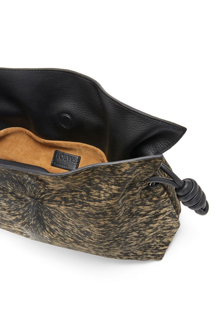 Flamenco clutch in hairy calfskin
