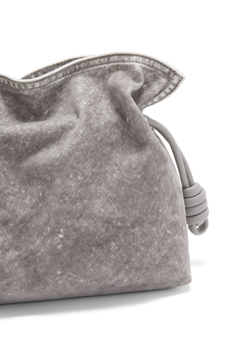 Medium Flamenco clutch in flocked denim