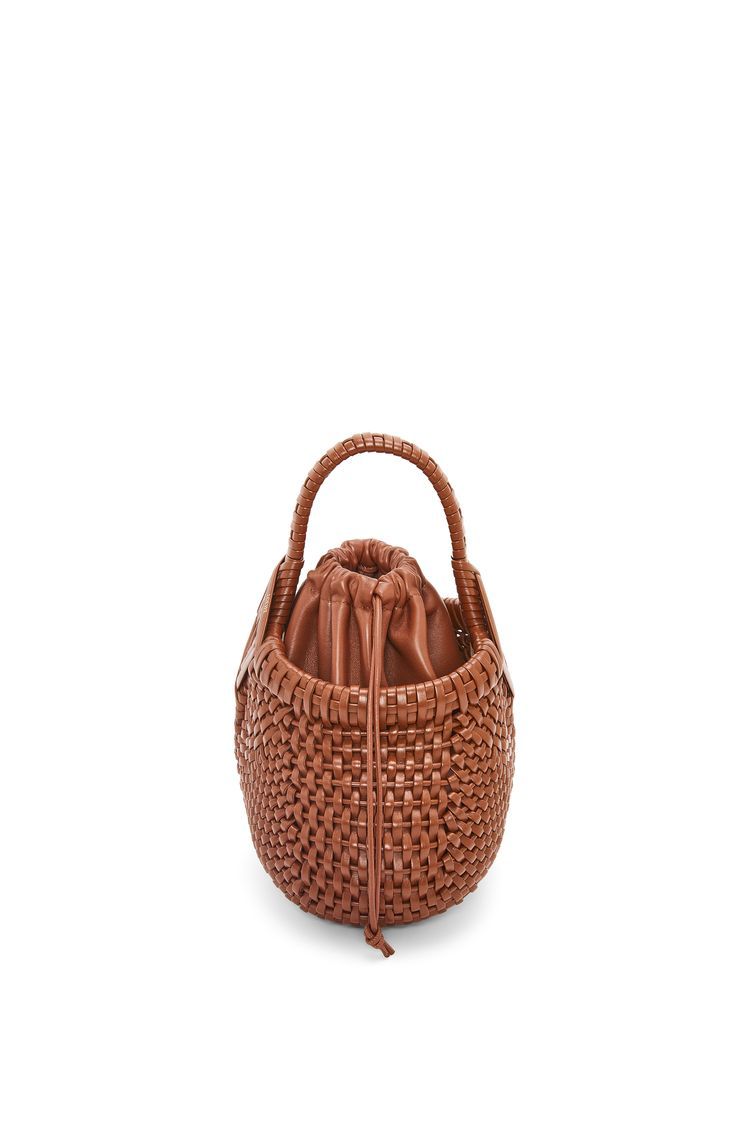 Mini Diamond Round Basket bag in calfskin
