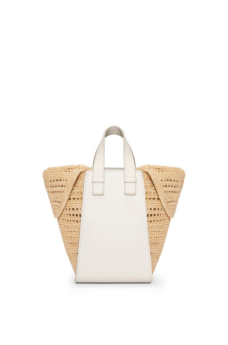 Compact Hammock bag in raffia and calfskin