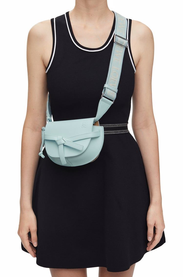 Mini Gate Dual bag in soft calfskin and jacquard