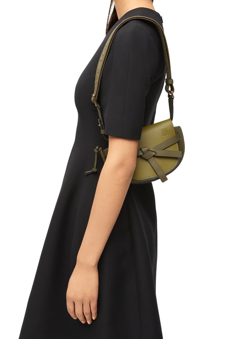 Mini Gate Dual bag in soft calfskin and jacquard