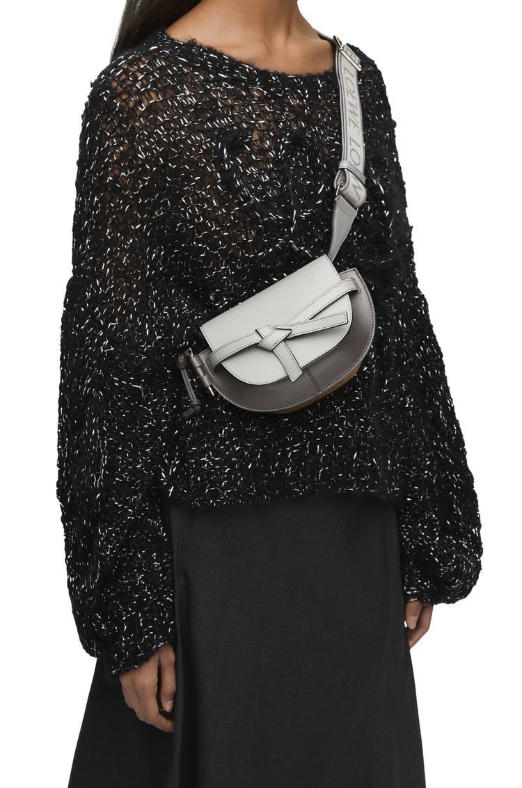 Mini Gate Dual bag in soft calfskin and jacquard