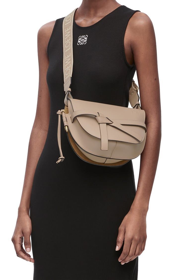 Small Gate bag in soft calfskin and jacquard