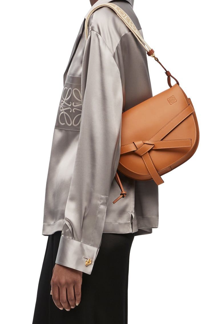 Small Gate bag in soft calfskin and jacquard