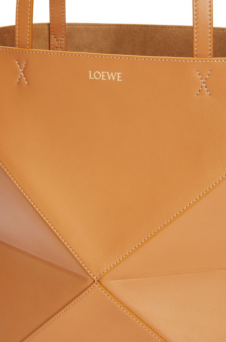 Medium Puzzle Fold tote in shiny calfskin
