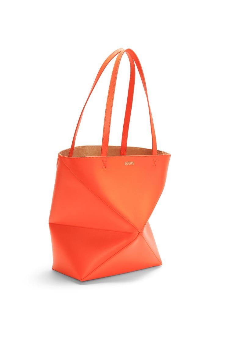 Medium Puzzle Fold tote in shiny calfskin