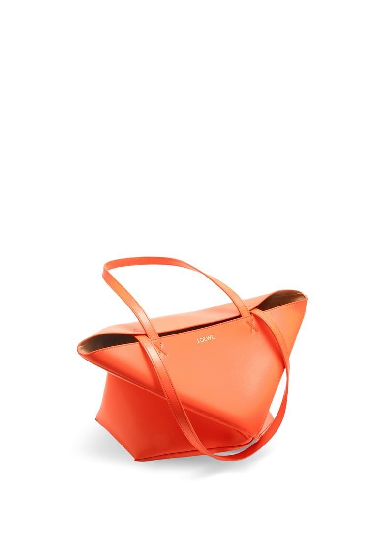 Medium Puzzle Fold tote in shiny calfskin