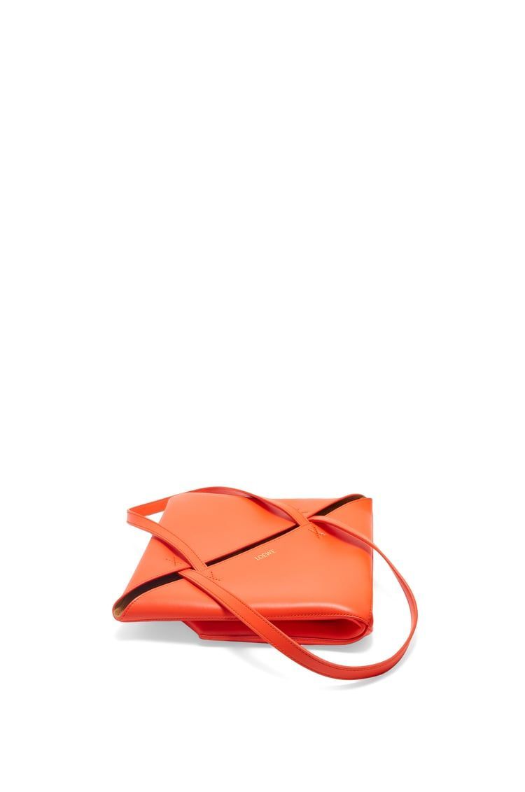 Medium Puzzle Fold tote in shiny calfskin
