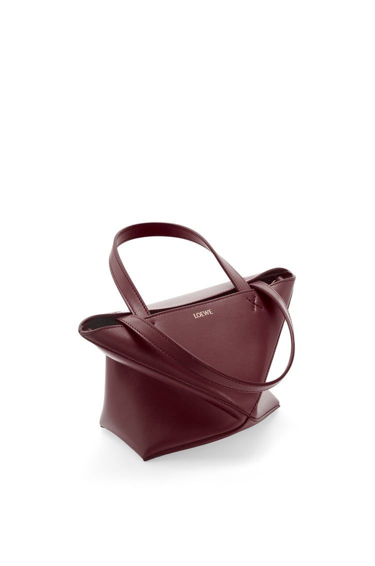 Mini Puzzle Fold tote in shiny calfskin