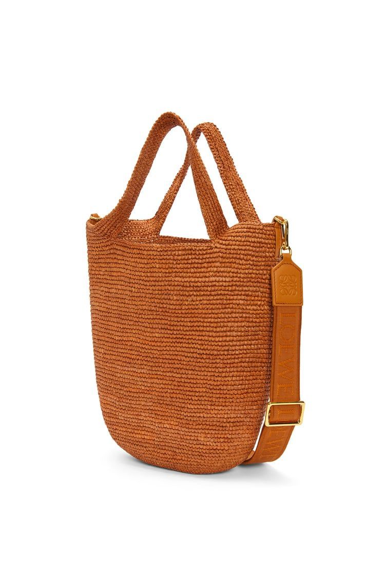 Mini Slit bag in raffia and calfskin