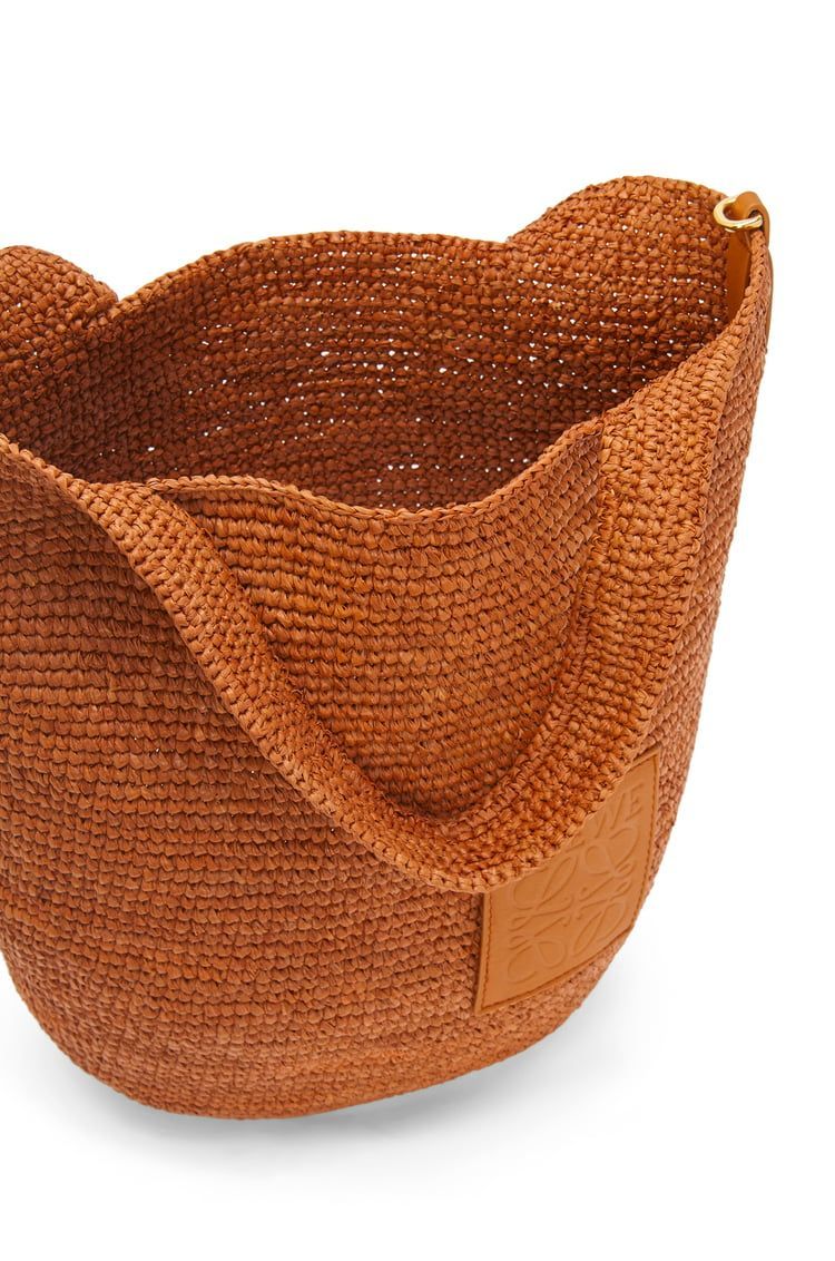 Mini Slit bag in raffia and calfskin
