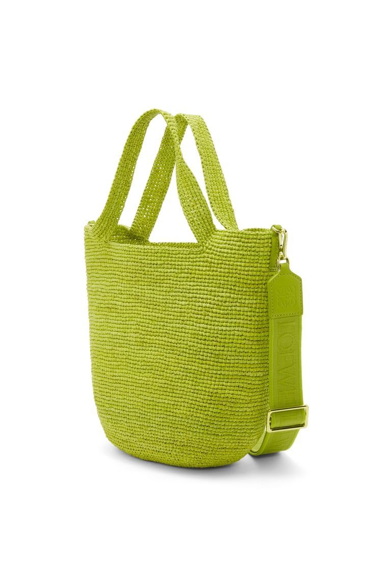 Mini Slit bag in raffia and calfskin