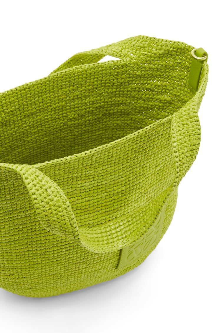 Mini Slit bag in raffia and calfskin