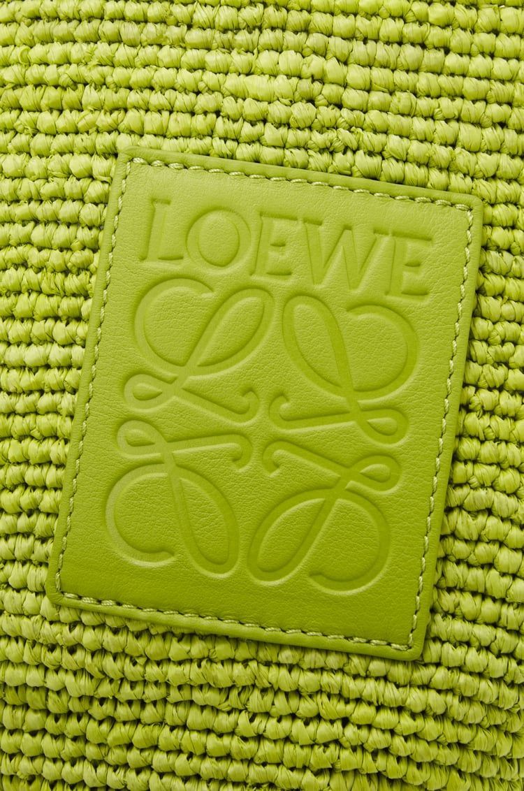 Mini Slit bag in raffia and calfskin