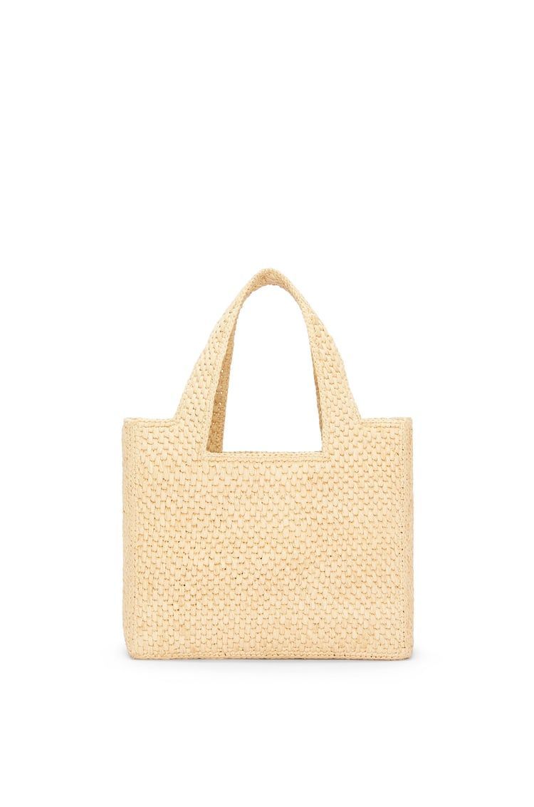 Small LOEWE Font tote in raffia