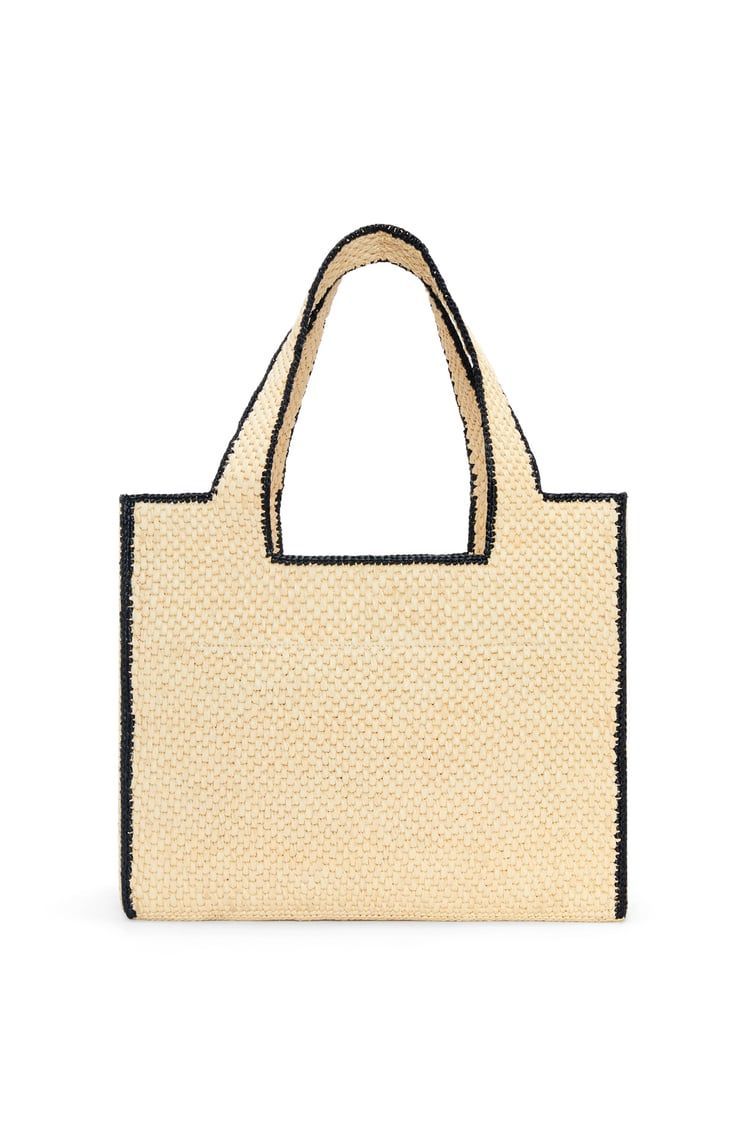 Large LOEWE Font tote in raffia