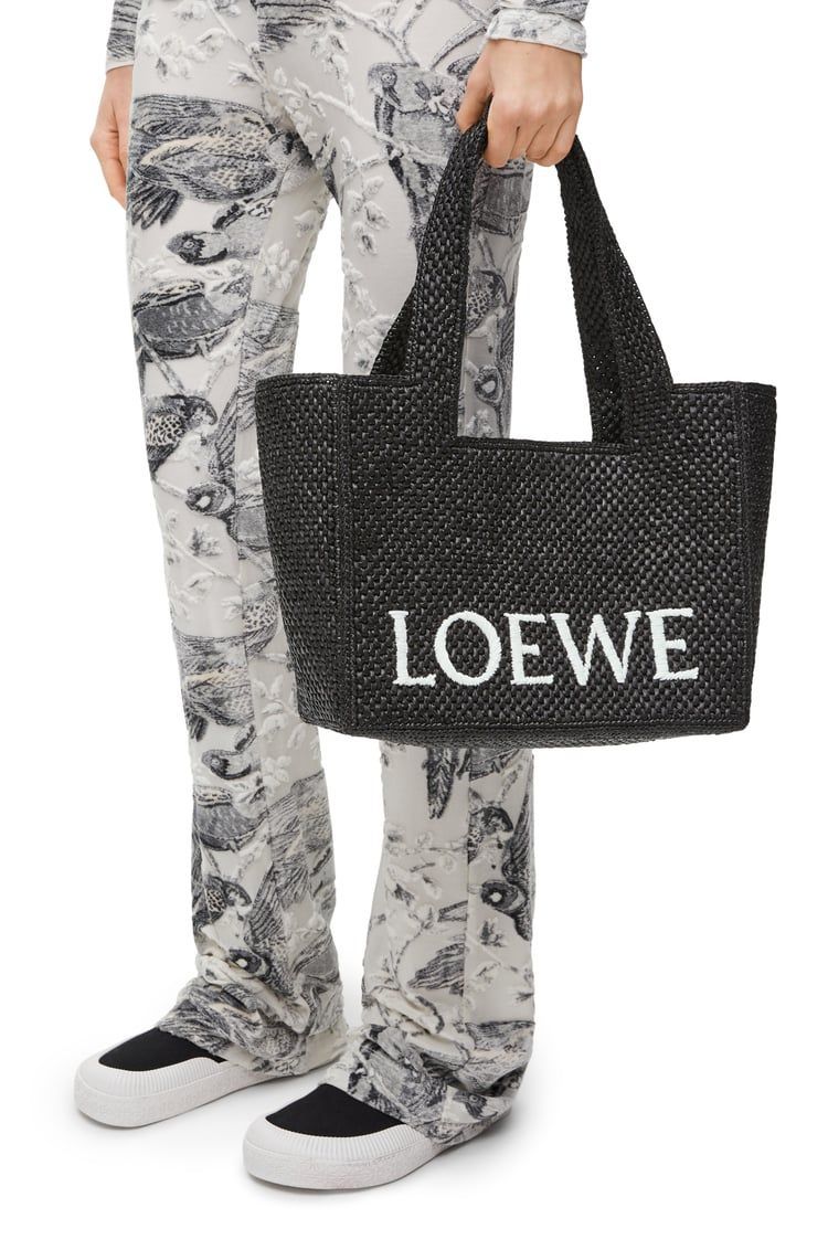 Medium LOEWE Font Tote in raffia
