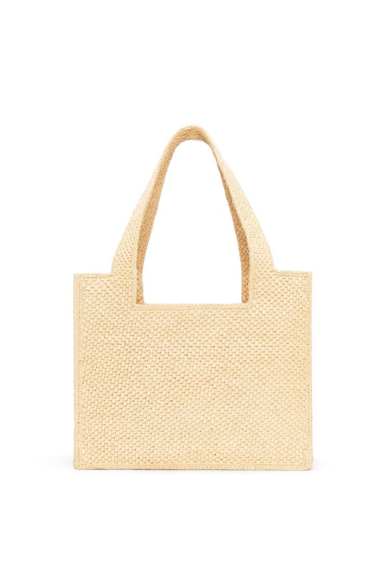 Medium LOEWE Font tote in raffia