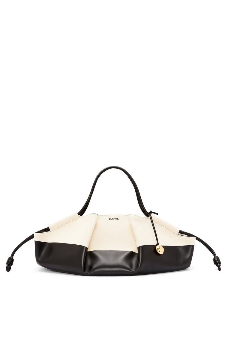 XL Paseo bag in shiny nappa calfskin and canvas