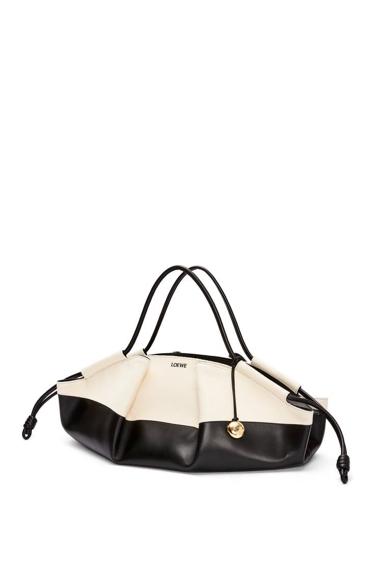XL Paseo bag in shiny nappa calfskin and canvas