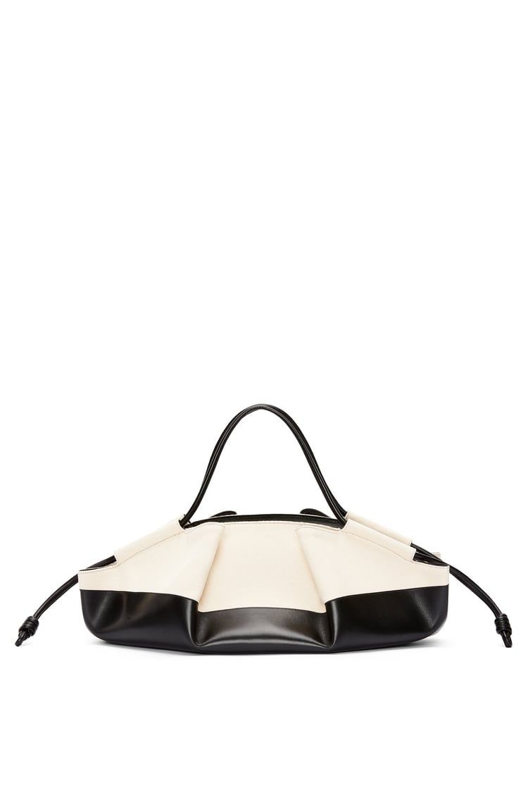 XL Paseo bag in shiny nappa calfskin and canvas