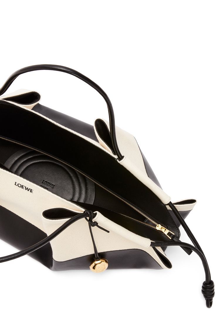 XL Paseo bag in shiny nappa calfskin and canvas