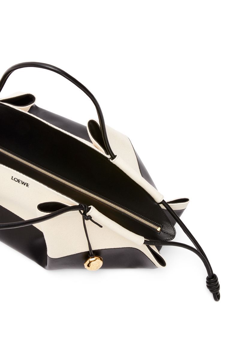 XL Paseo bag in shiny nappa calfskin and canvas