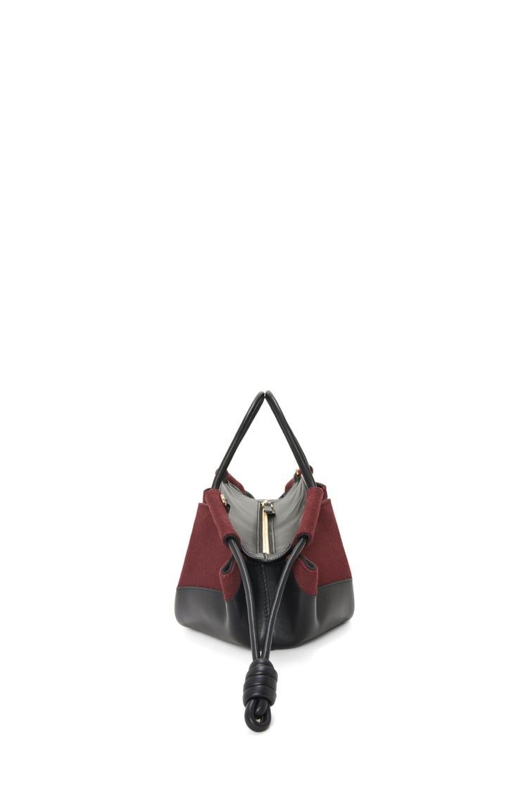 Small Paseo bag in shiny nappa calfskin and canvas