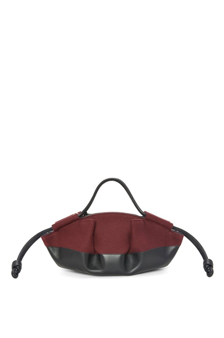 Small Paseo bag in shiny nappa calfskin and canvas