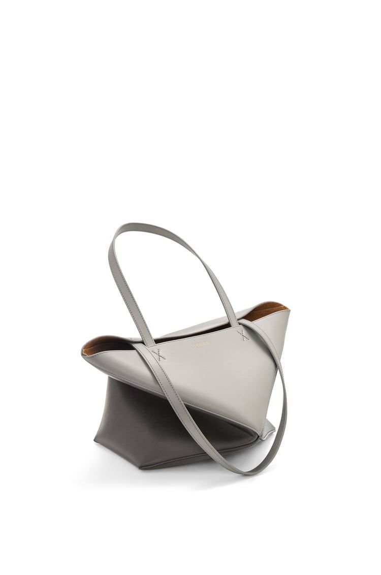Puzzle Fold Tote in shiny calfskin