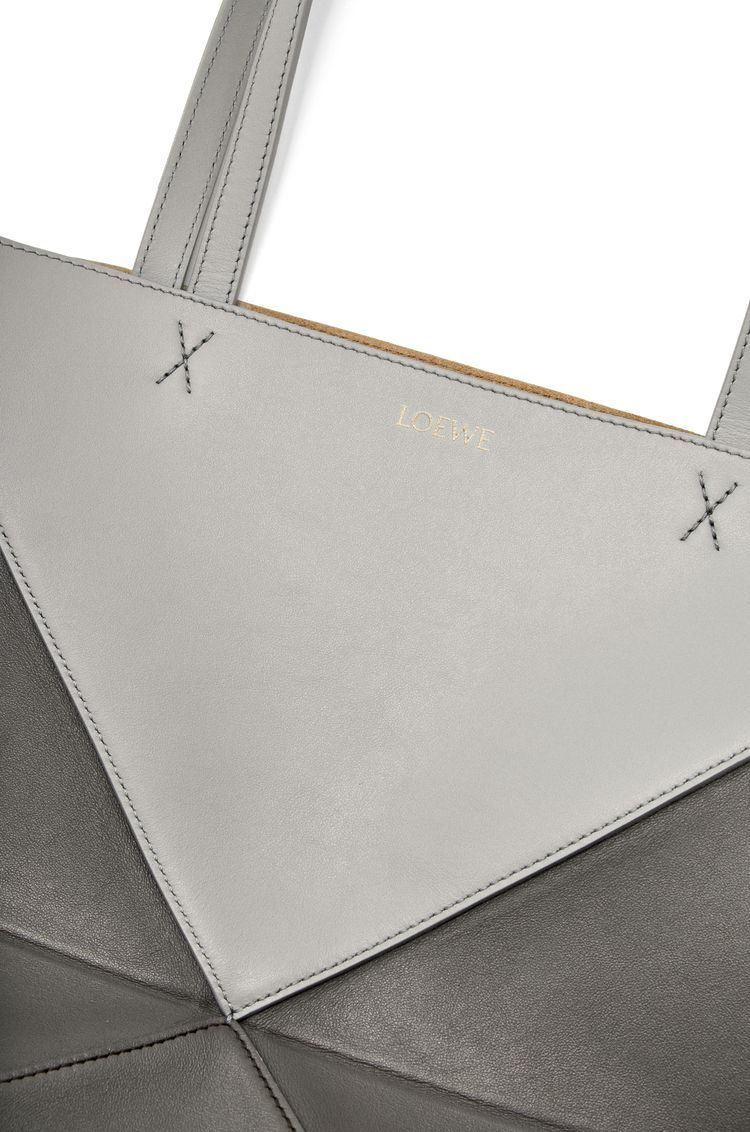 Puzzle Fold Tote in shiny calfskin