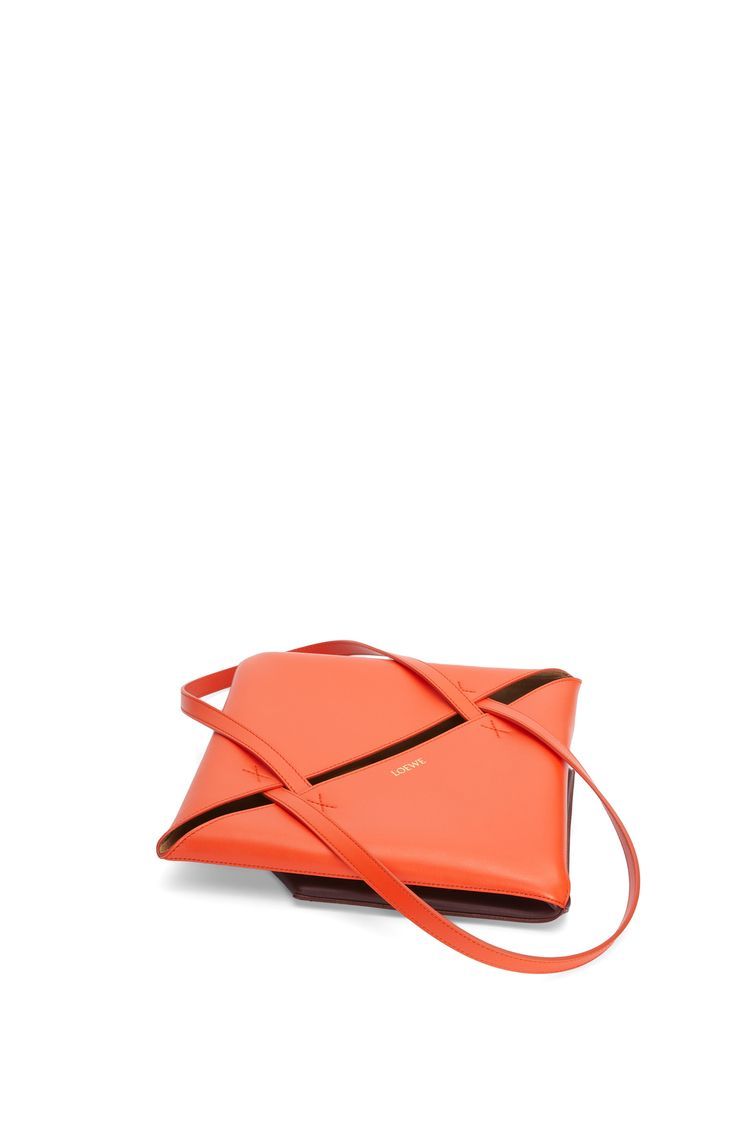 Puzzle Fold Tote in shiny calfskin