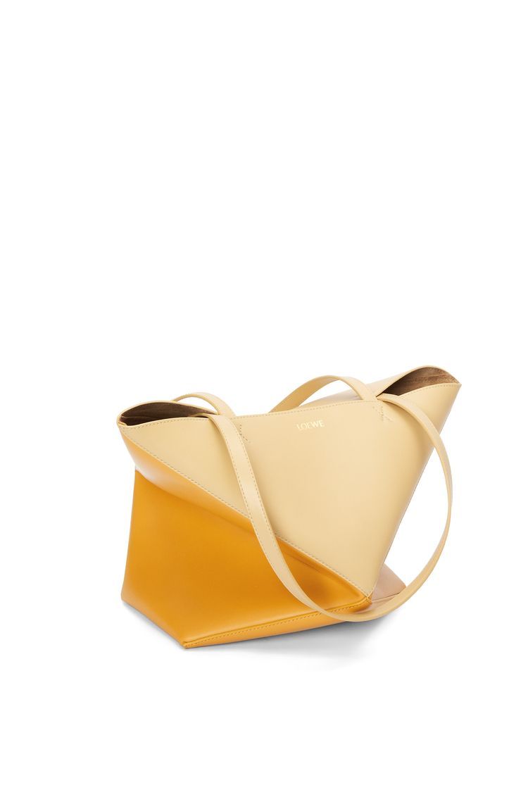 Puzzle Fold Tote in shiny calfskin