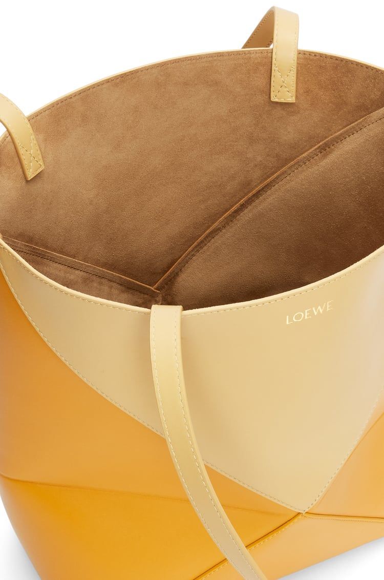Puzzle Fold Tote in shiny calfskin