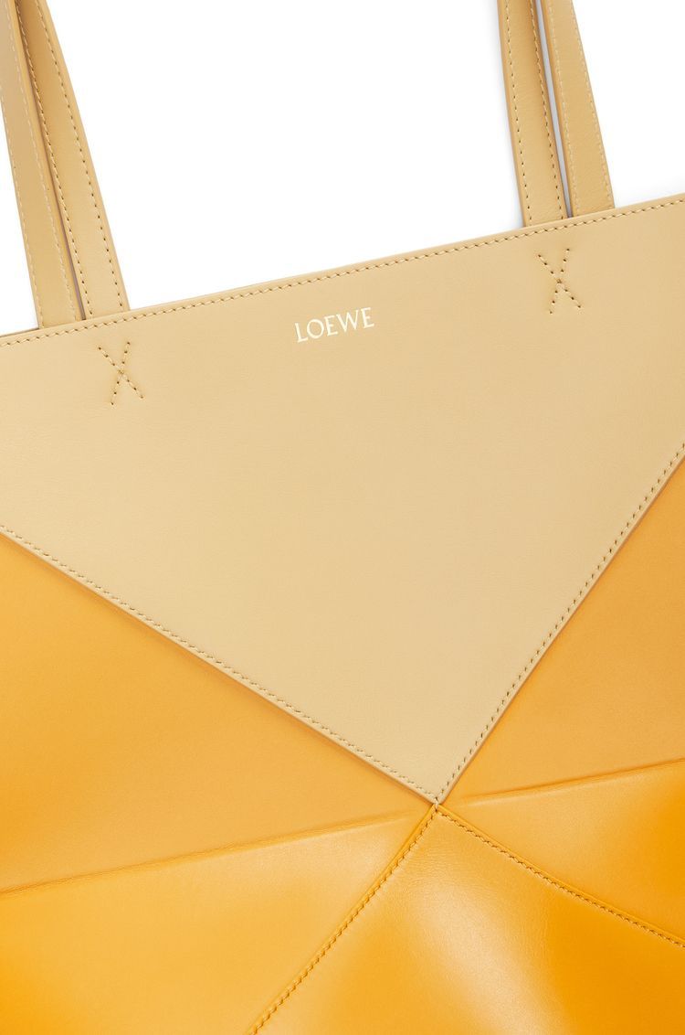 Puzzle Fold Tote in shiny calfskin