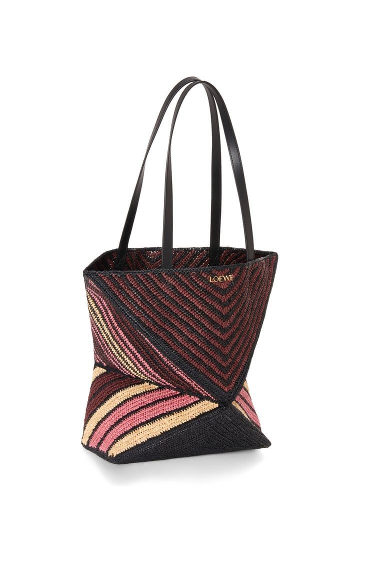 Puzzle Fold Tote in raffia