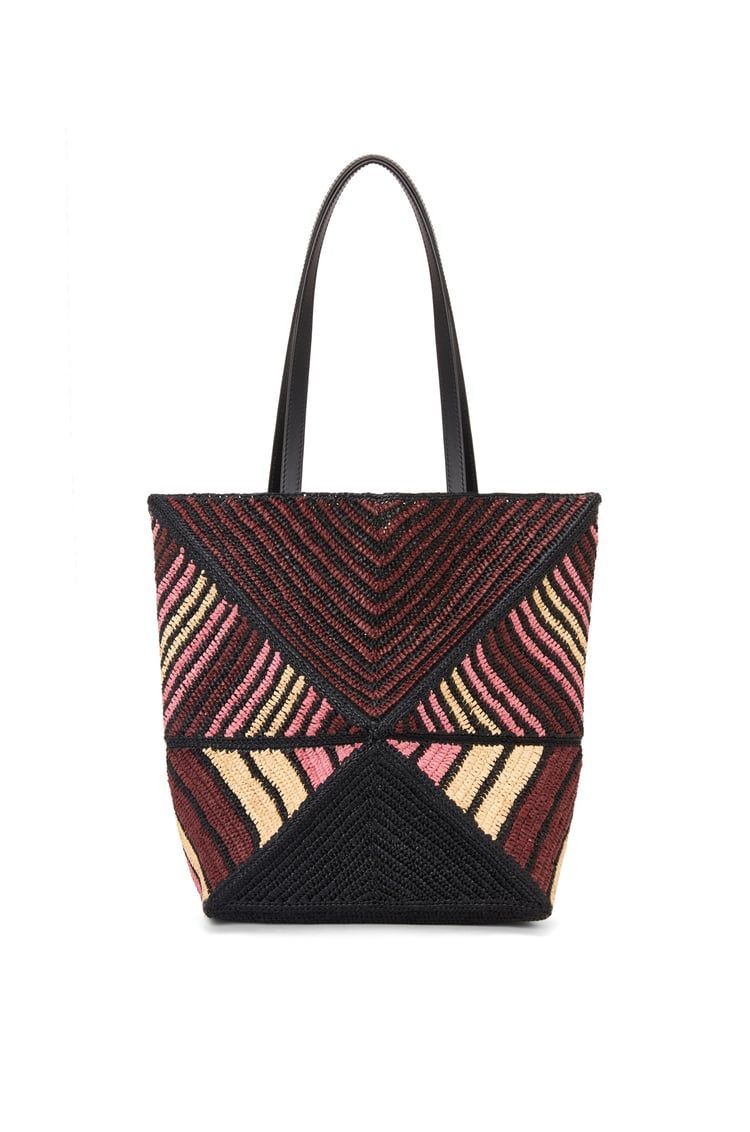 Puzzle Fold Tote in raffia
